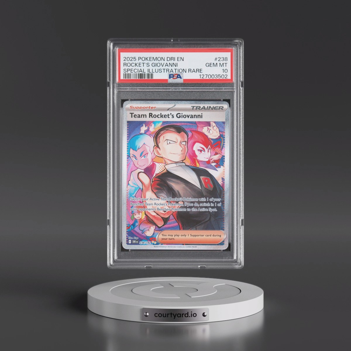 2025 Pokémon Dri EN-Destined Rivals #238 Team Rocket's Giovanni - Special Illustration Rare (PSA 10 GEM MINT)