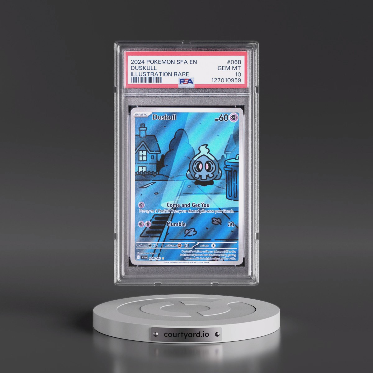 2024 Pokémon Sfa EN-Shrouded Fable #068 Duskull - Illustration Rare (PSA 10 GEM MINT)