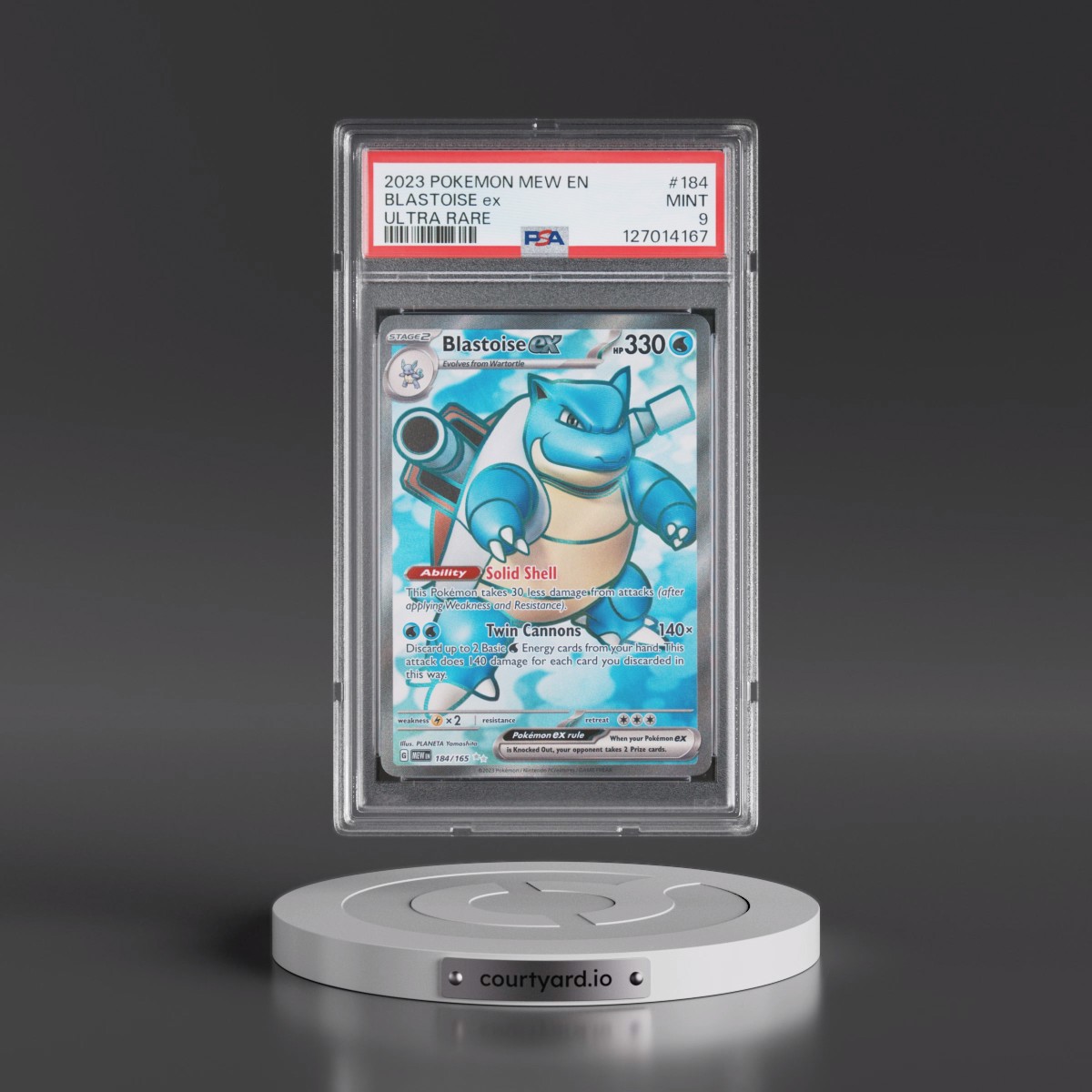 2023 Pokémon Mew EN-151 #184 Blastoise EX - Holo Ultra Rare (PSA 9 MINT)