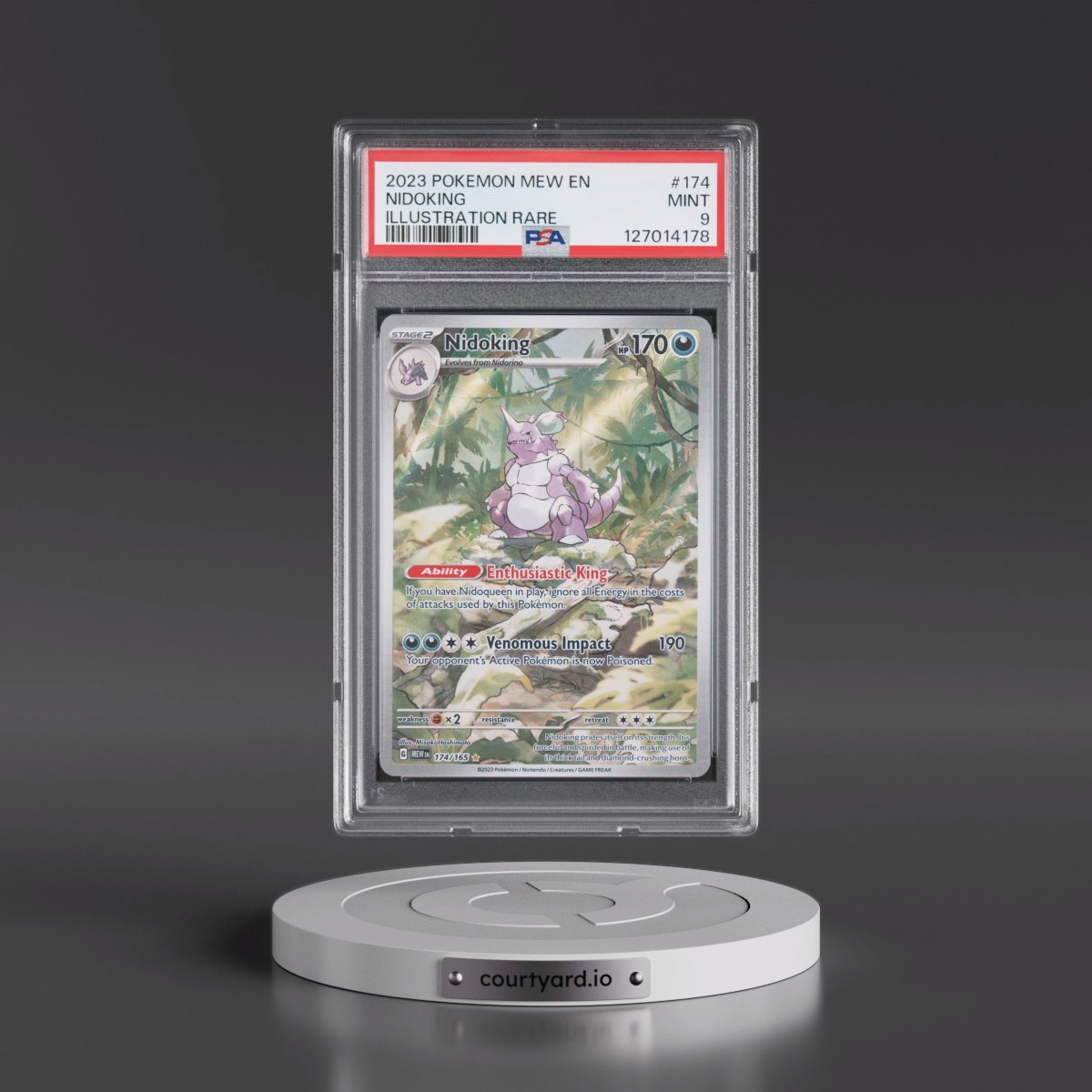 2023 Pokémon Mew EN-151 #174 Nidoking - Illustration Rare (PSA 9 MINT)