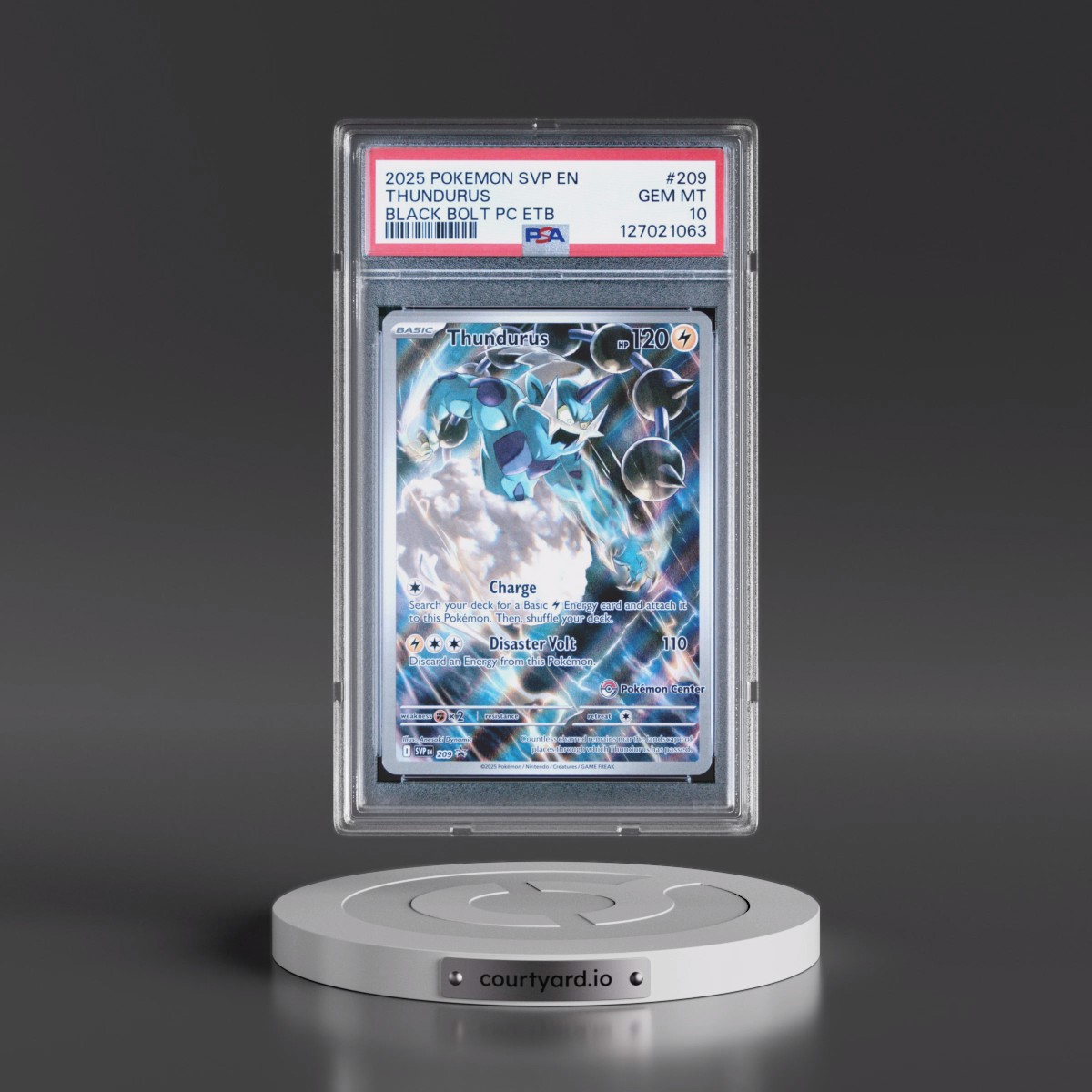 2025 Pokémon Svp EN-SV Black Star Promo #209 Thundurus - Black Bolt Pokemon Center Elite Trainer Box (PSA 10 GEM MINT)