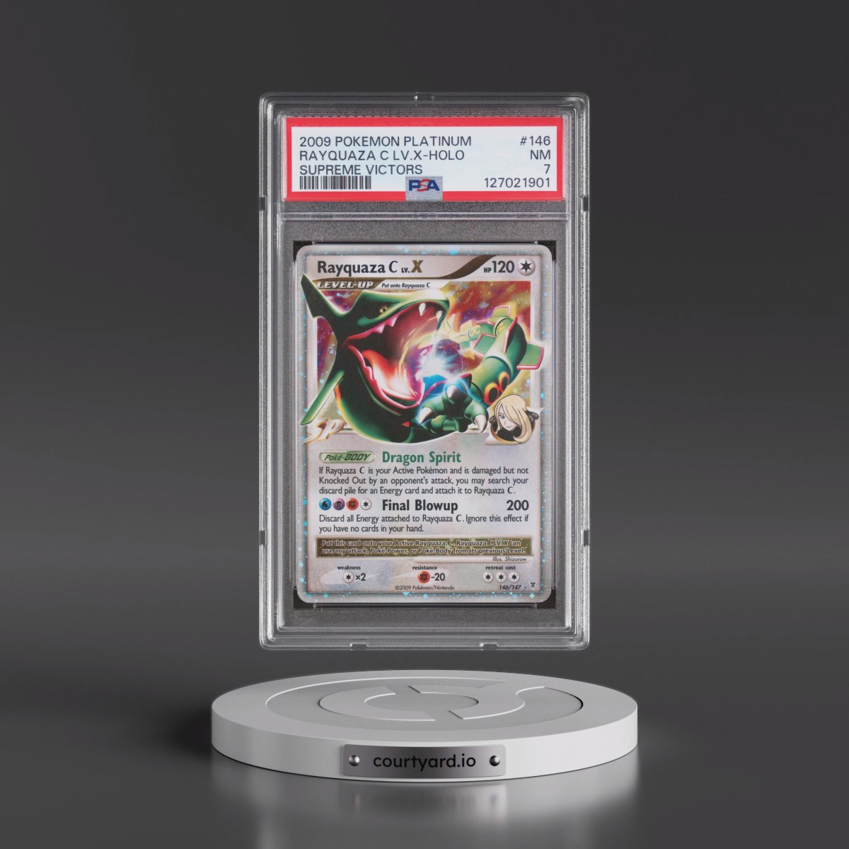 2009 Pokémon Platinum Supreme Victors #146 Rayquaza C LV.X - Holo (PSA 7 NM)
