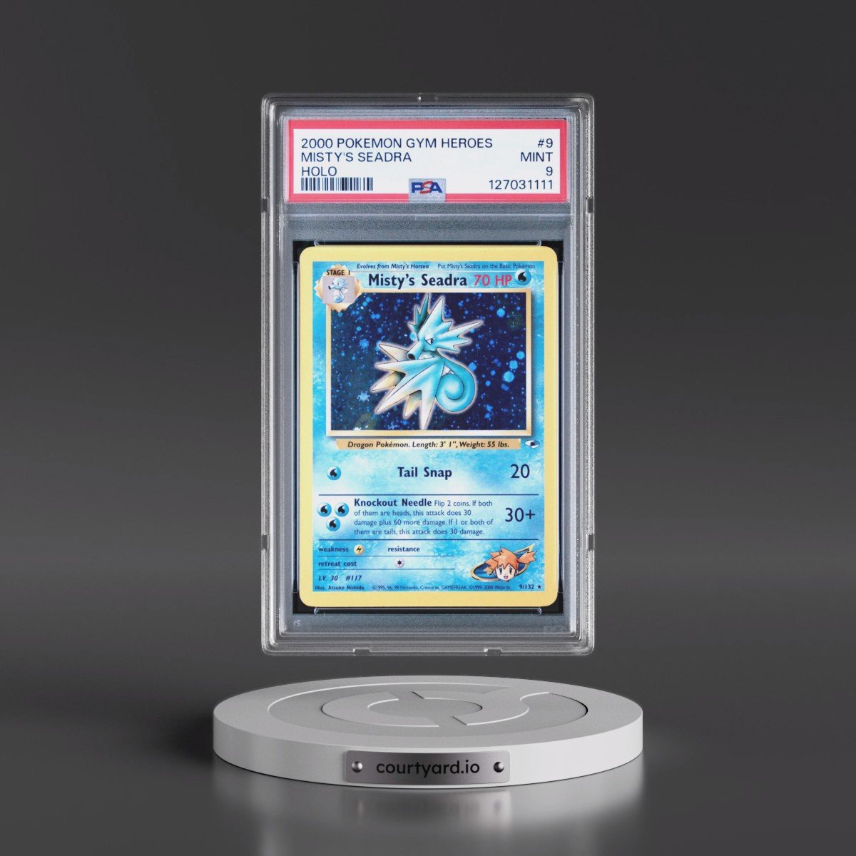 2000 Pokémon Gym Heroes #9 Misty's Seadra - Holo (PSA 9 MINT)