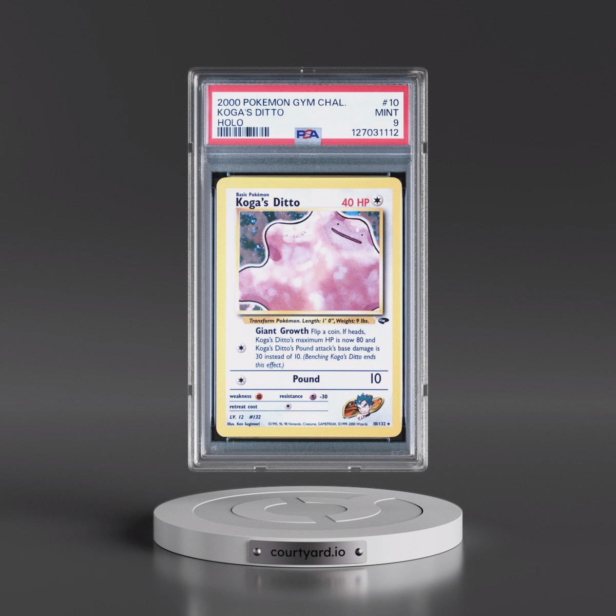 2000 Pokémon Gym Challenge #10 Koga's Ditto - Holo (PSA 9 MINT)