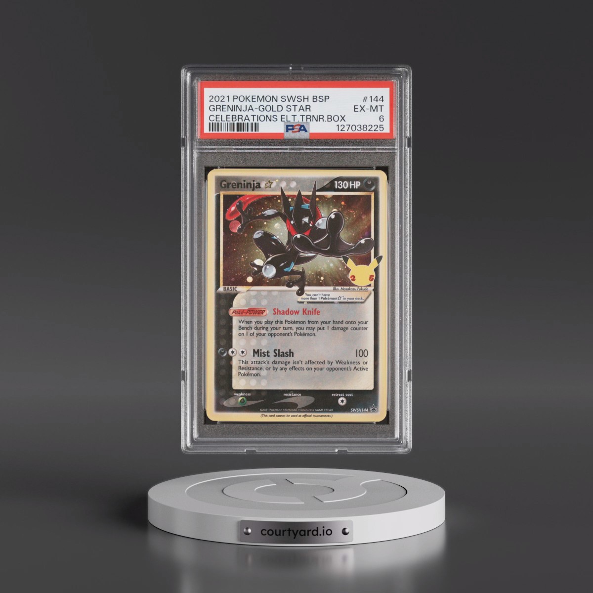 2021 Pokémon Swsh Black Star Promo #144 Greninja-Gold Star - Celebrations Elite Trainer Box (PSA 6 EX-MT)
