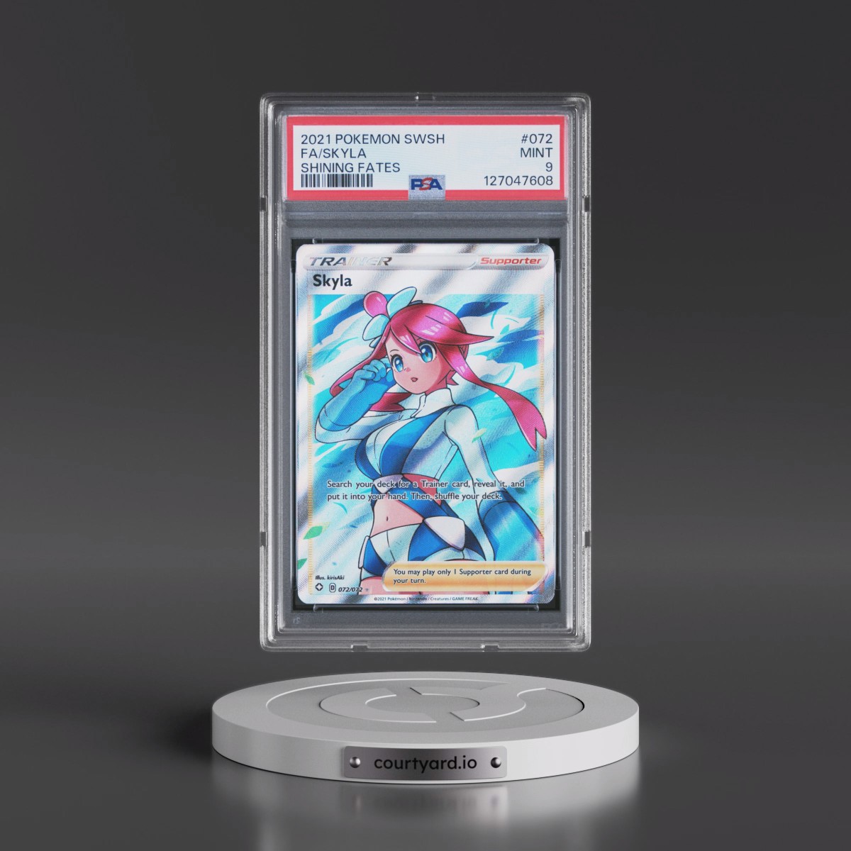 2021 Pokémon Sword & Shield Shining Fates #072 Skyla - Full Art (PSA 9 MINT)