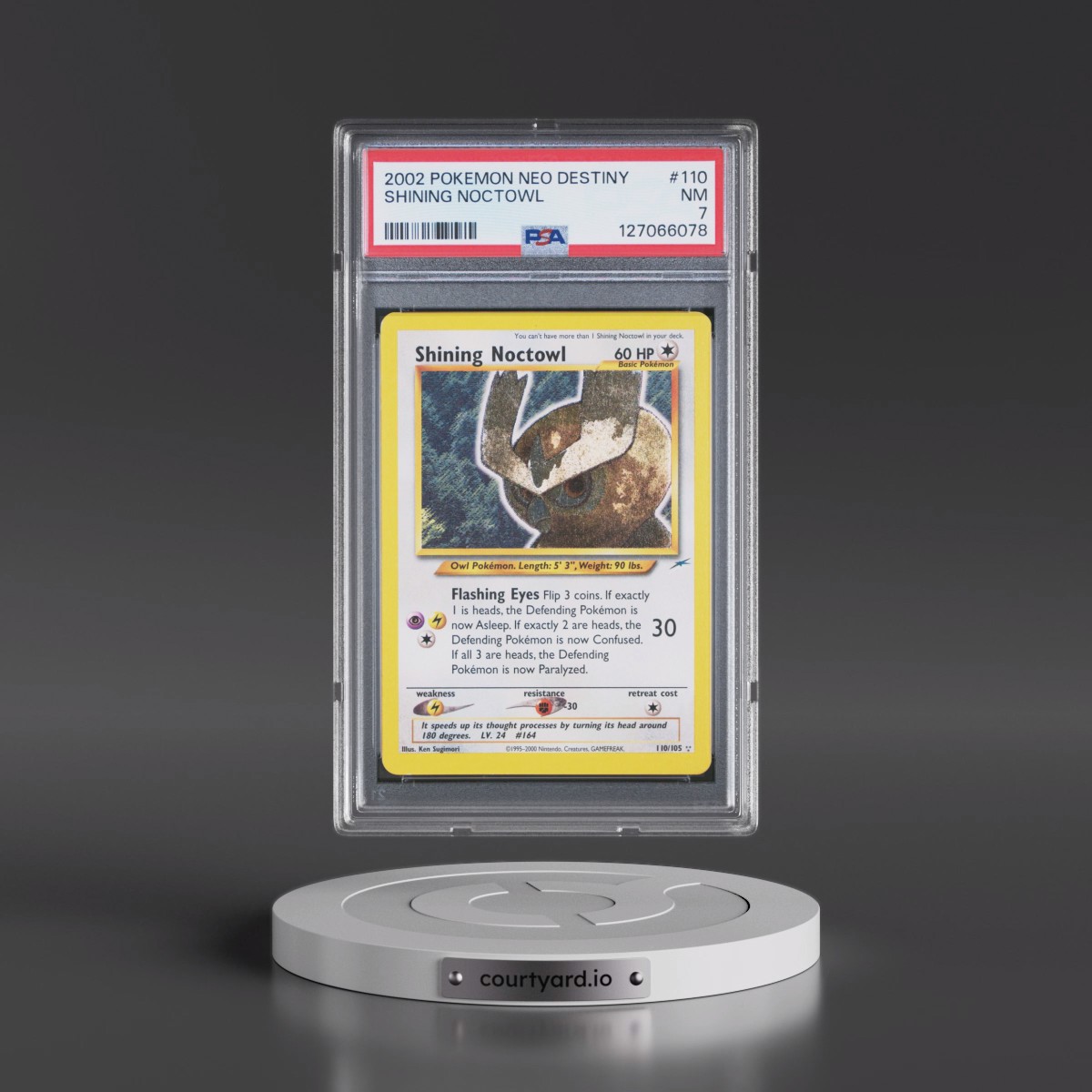 2002 Pokémon Neo Destiny #110 Shining Noctowl - Holo (PSA 7 NM)