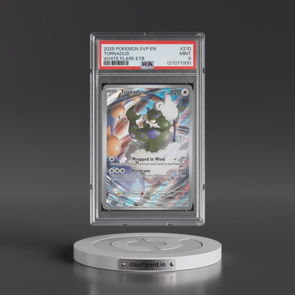 2025 Pokémon Svp EN-SV Black Star Promo #210 Tornadus - White Flare Elite Trainer Box (PSA 9 MINT)
