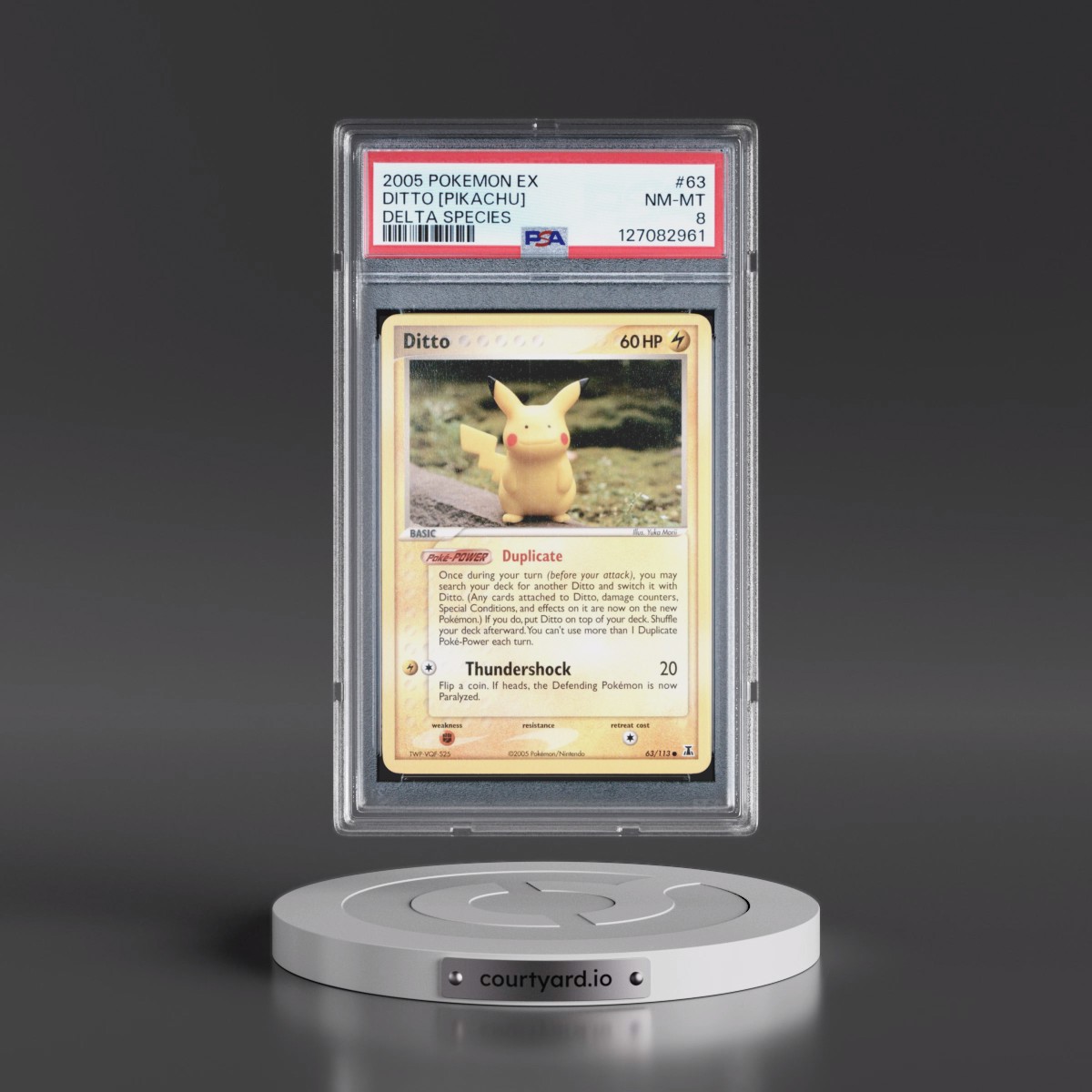 2005 Pokémon EX Delta Species #63 Ditto [Pikachu] (PSA 8 NM-MT)