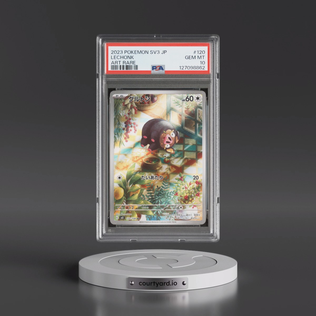 2023 Pokémon SV3-Ruler of the Black Flame #120 Lechonk - Art Rare (PSA 10 GEM MINT)