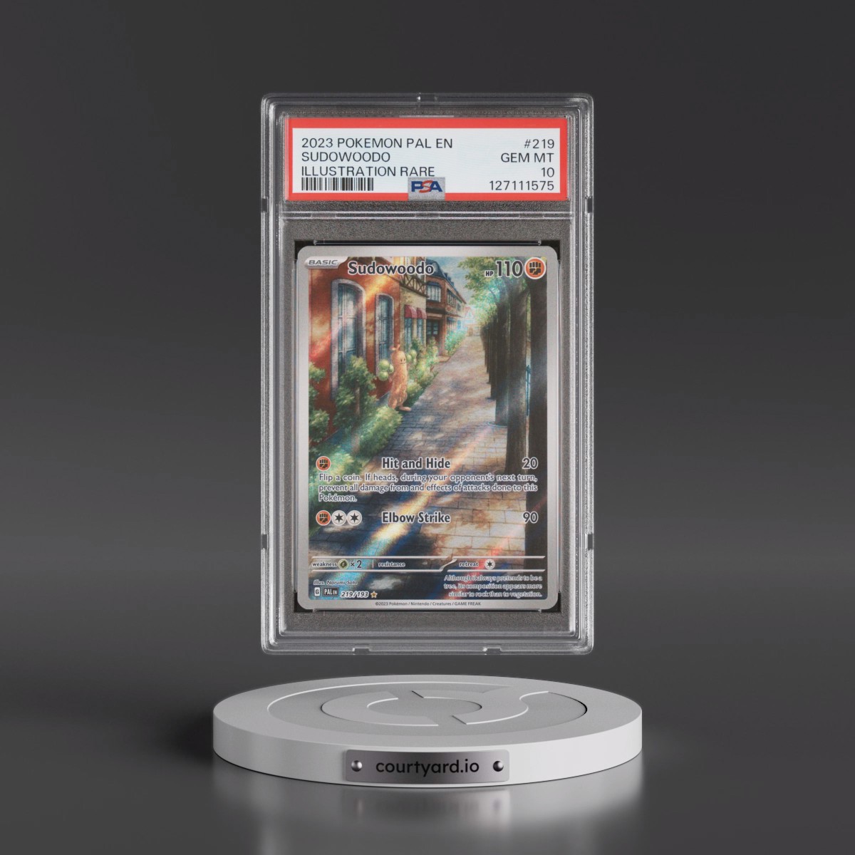 2023 Pokémon Pal EN-Paldea Evolved #219 Sudowoodo - Illustration Rare (PSA 10 GEM MINT)