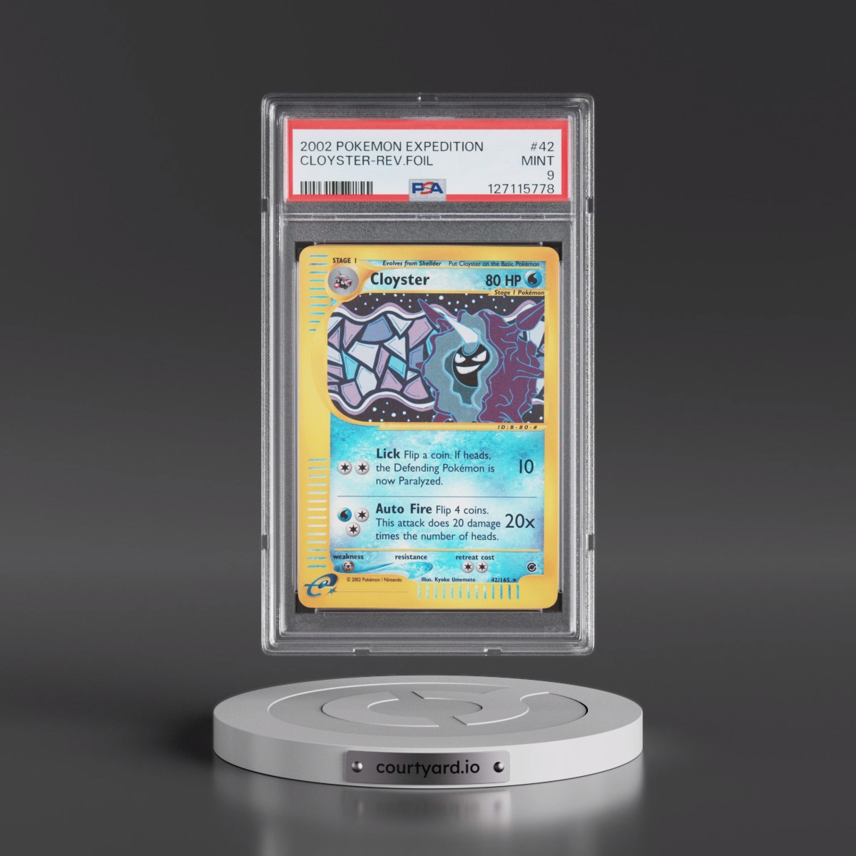 2002 Pokémon Expedition #42 Cloyster - Reverse Foil (PSA 9 MINT)
