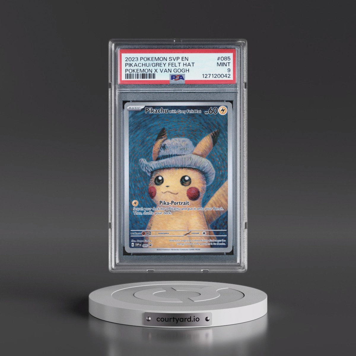2023 Pokémon Svp EN-SV Black Star Promo #085 Pikachu With Grey Felt Hat - Pokemon X Van Gogh (PSA 9 MINT)