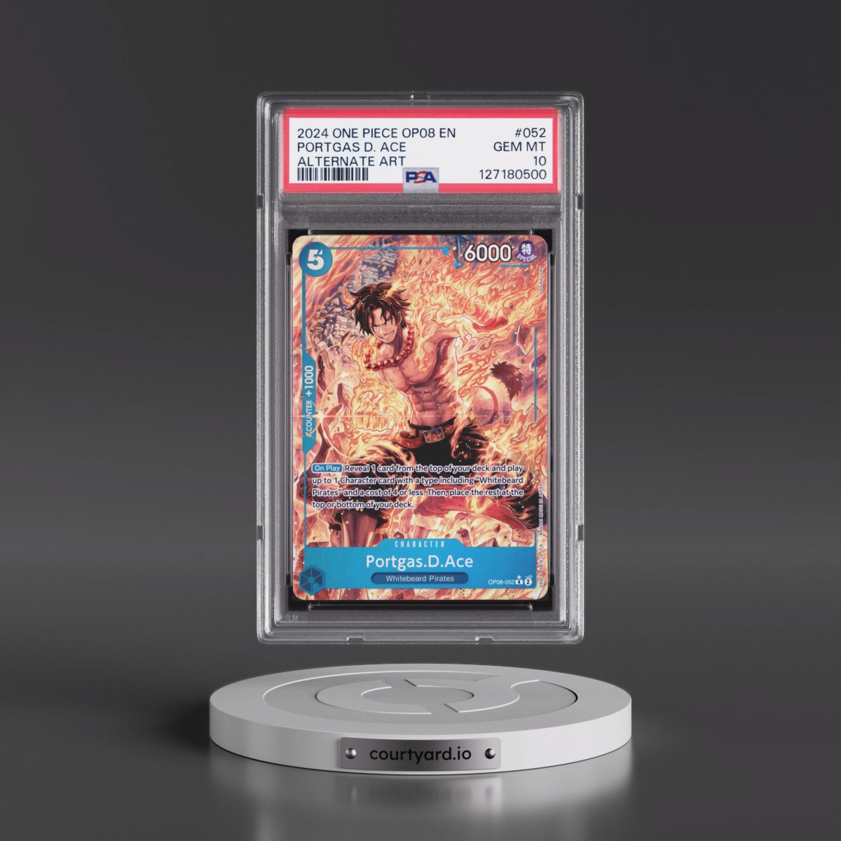 2024 One Piece OP08-Two Legends #052 Portgas D. Ace - Alternate Art (PSA 10 GEM MINT)