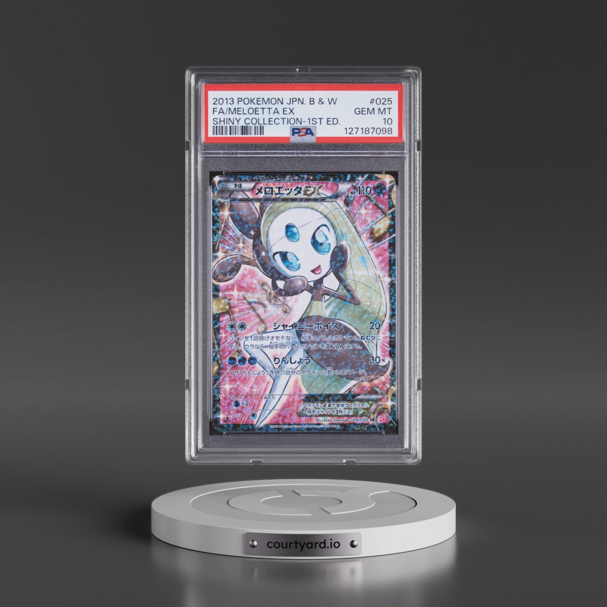 2013 Pokémon Black & White Shiny Collection #025 Meloetta EX - 1st Edition Holo Full Art (PSA 10 GEM MINT)