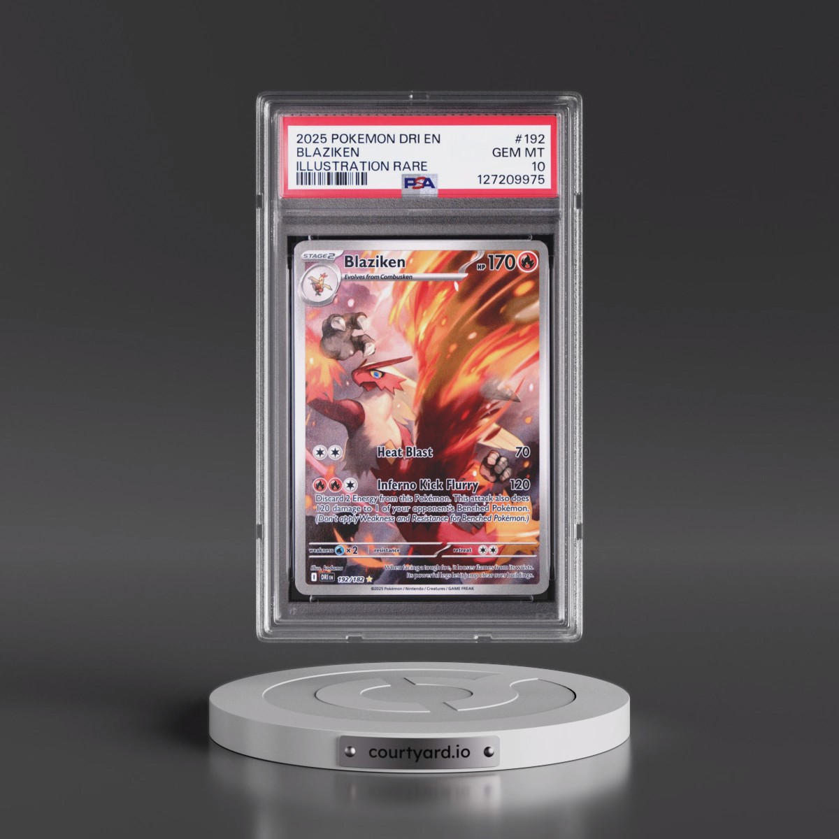 2025 Pokémon Dri EN-Destined Rivals #192 Blaziken - Illustration Rare (PSA 10 GEM MINT)