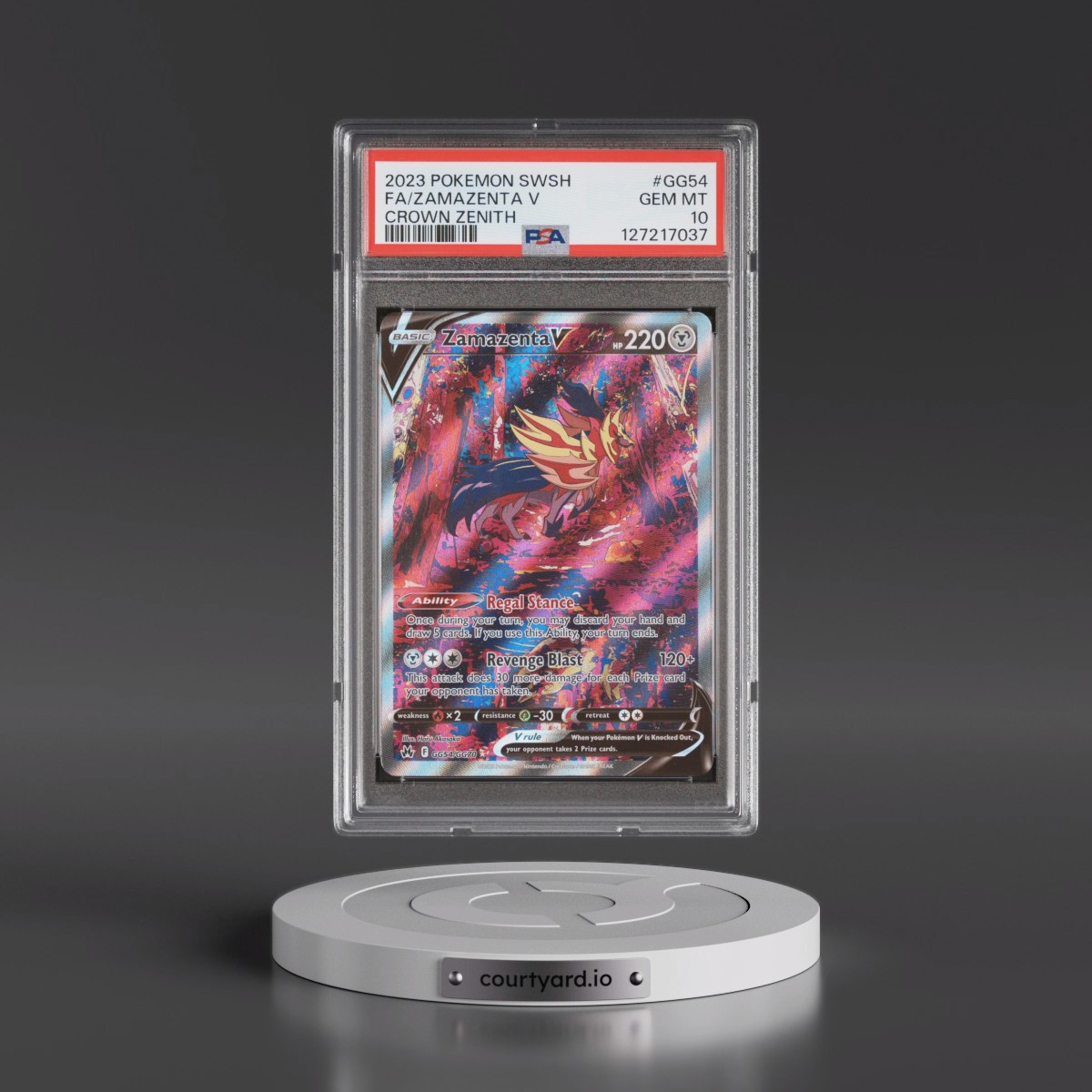 2023 Pokémon Sword and Shield Crown Zenith #GG54 Zamazenta V - Holo Full Art (PSA 10 GEM MINT)