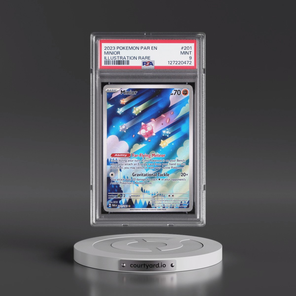 2023 Pokémon Par EN-Paradox Rift #201 Minior - Illustration Rare (PSA 9 MINT)