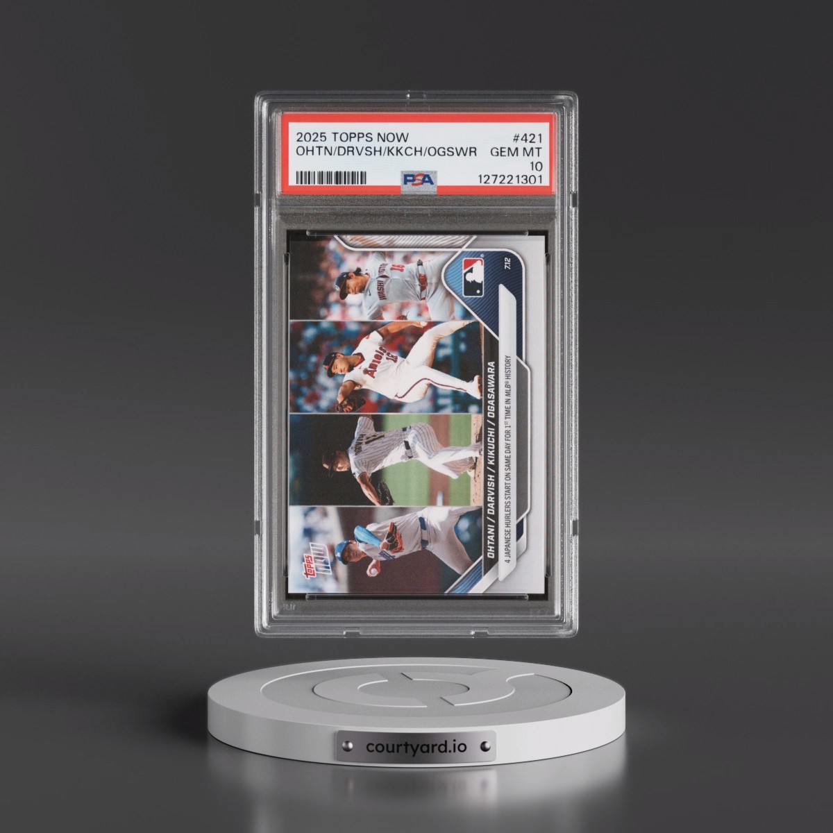 2025 Topps Now #421 Shinnosuke Ogasawara/Shohei Ohtani/YU Darvish/Yusei Kikuchi (PSA 10 GEM MINT)