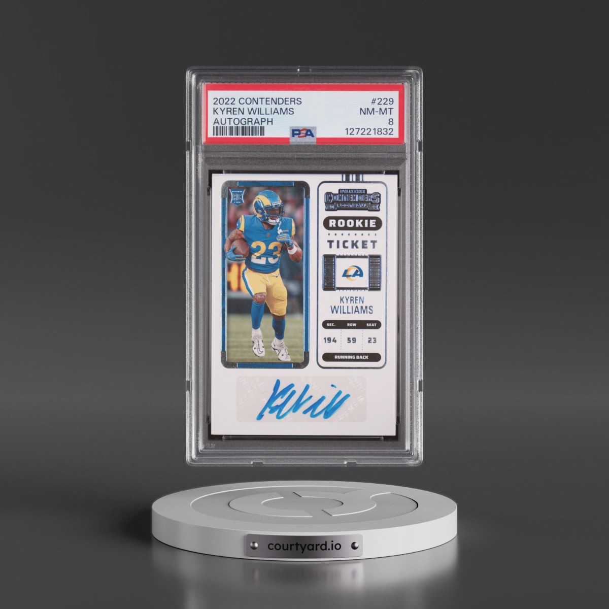 2022 Panini Contenders Kyren Williams - Autograph #229 PSA 8
