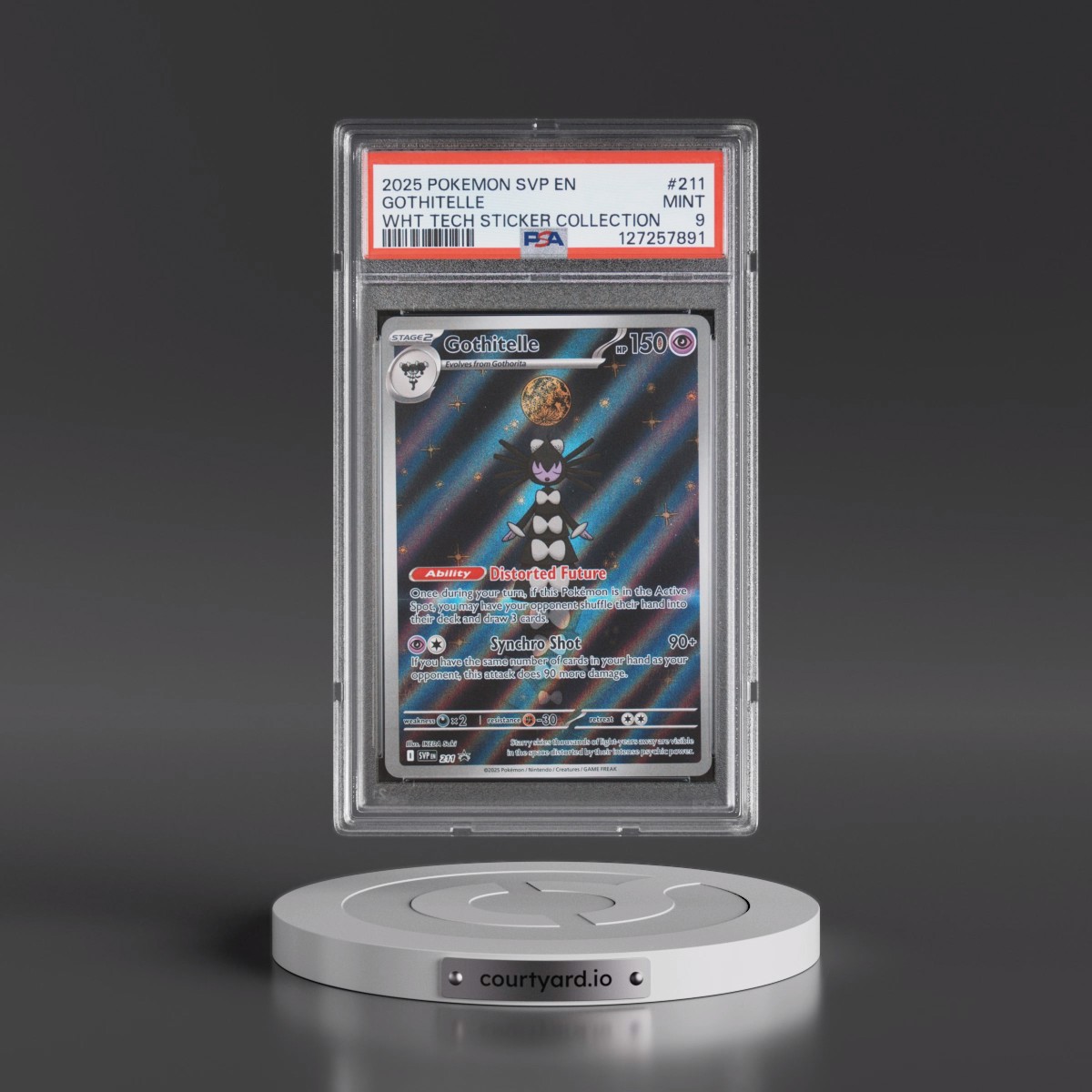 2025 Pokémon Svp EN-SV Black Star Promo #211 Gothitelle - White Flare Tech Sticker Collection (PSA 9 MINT)