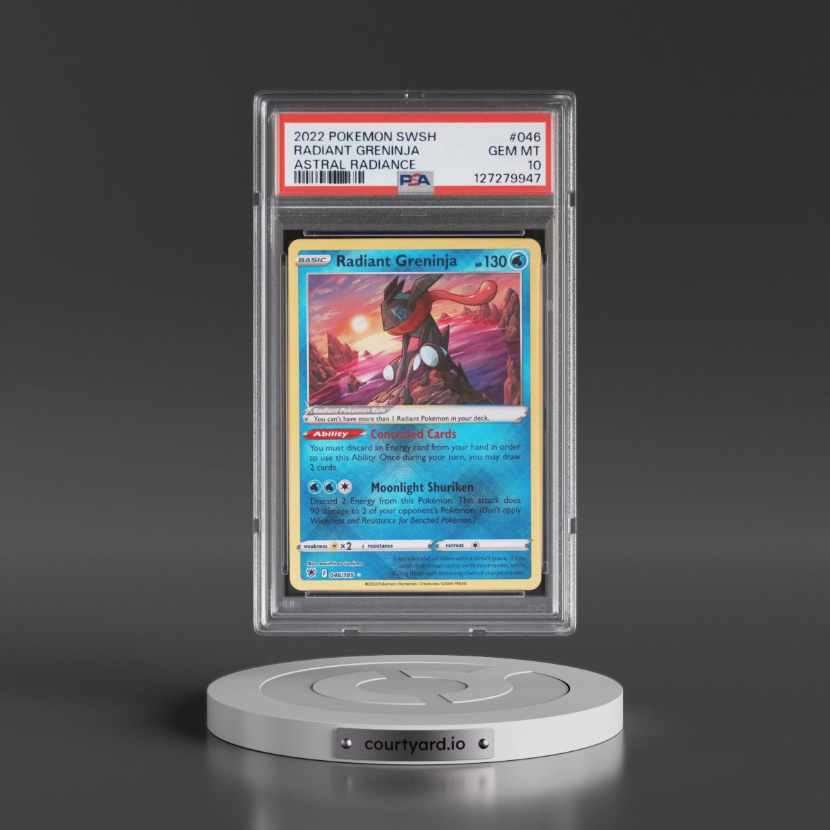 2022 Pokémon Sword & Shield Astral Radiance #046 Radiant Greninja - Holo (PSA 10 GEM MINT)