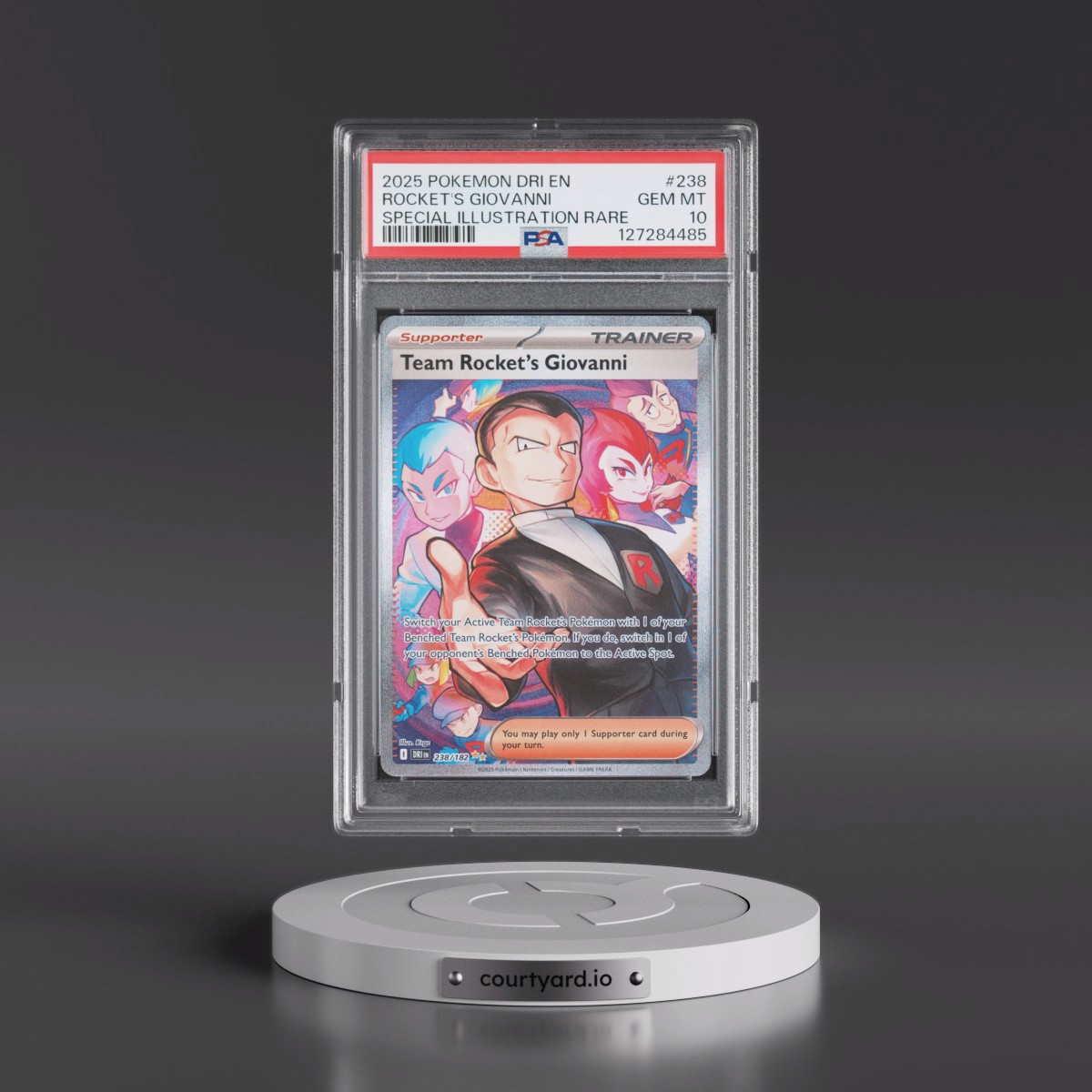 2025 Pokémon Dri EN-Destined Rivals #238 Team Rocket's Giovanni - Special Illustration Rare (PSA 10 GEM MINT)
