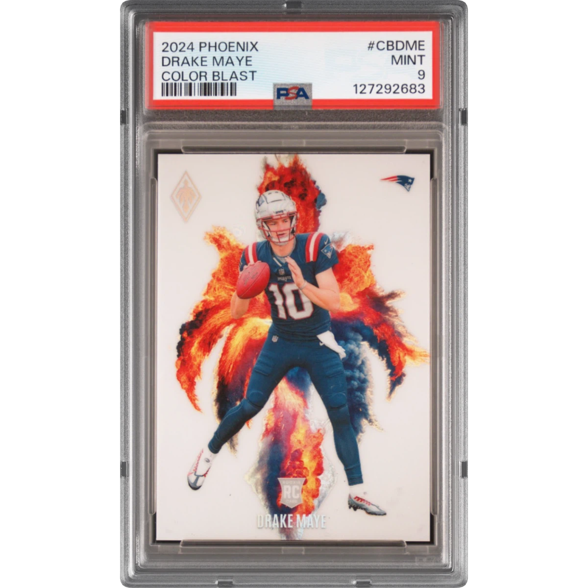 2024 Panini Phoenix Color Blast #CBDME Drake Maye, PSA 9