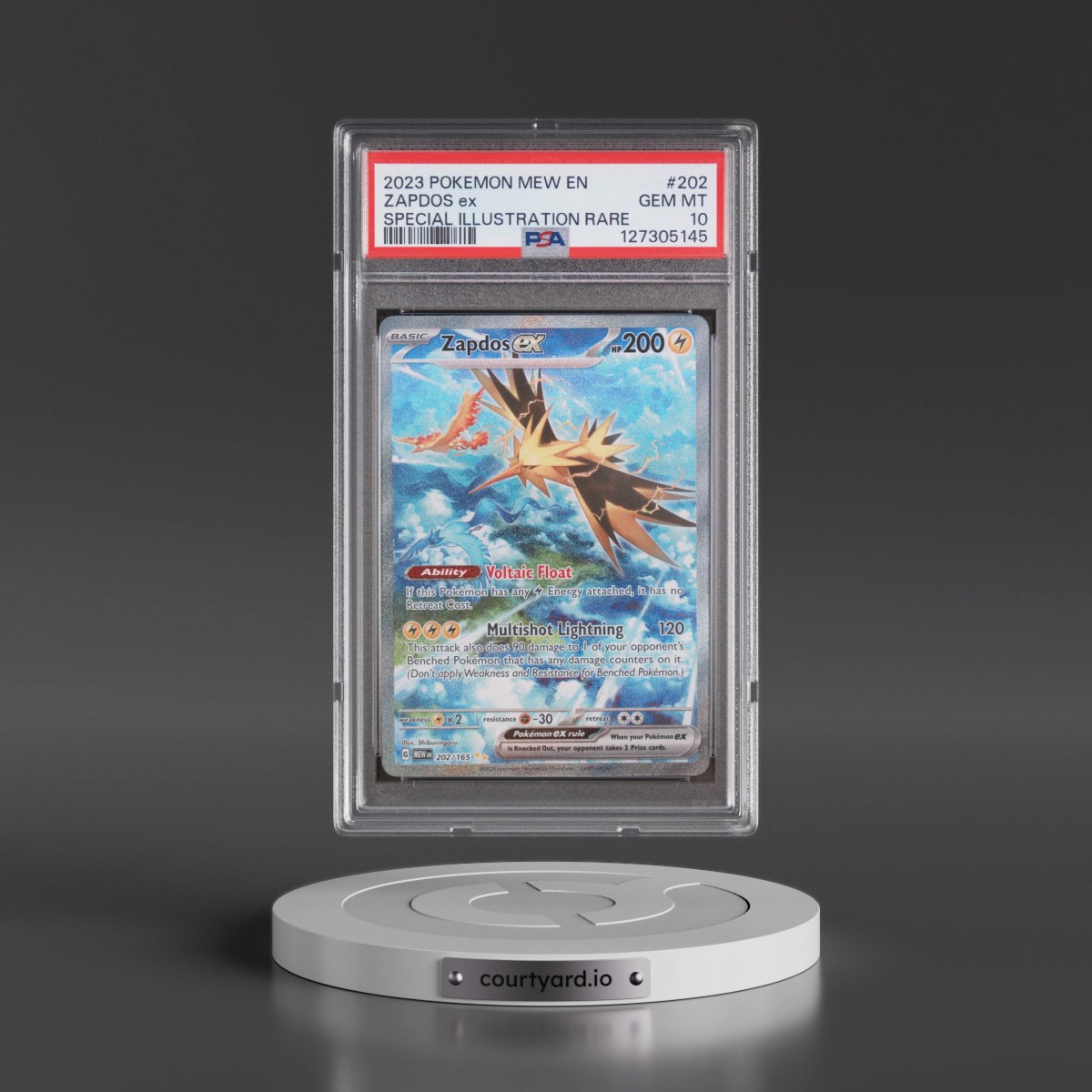 2023 Pokémon Mew EN-151 #202 Zapdos EX - Holo Special Illustration Rare (PSA 10 GEM MINT)