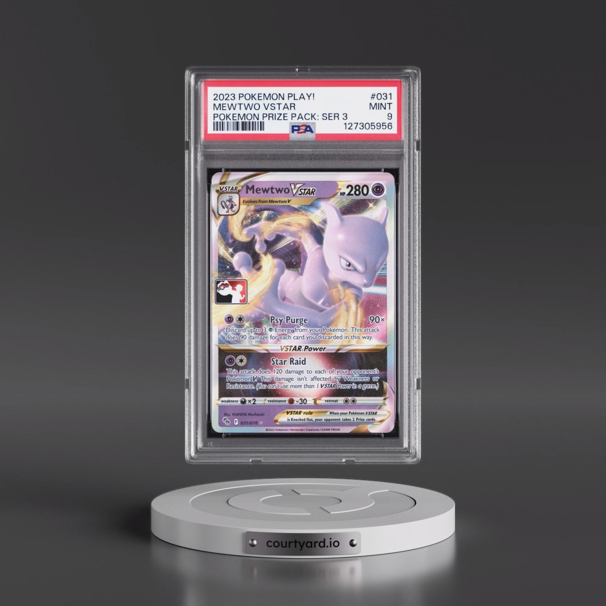 2023 Pokémon Play! Pokemon Prize Pack: Series 3 #031 Mewtwo Vstar (PSA 9 MINT)