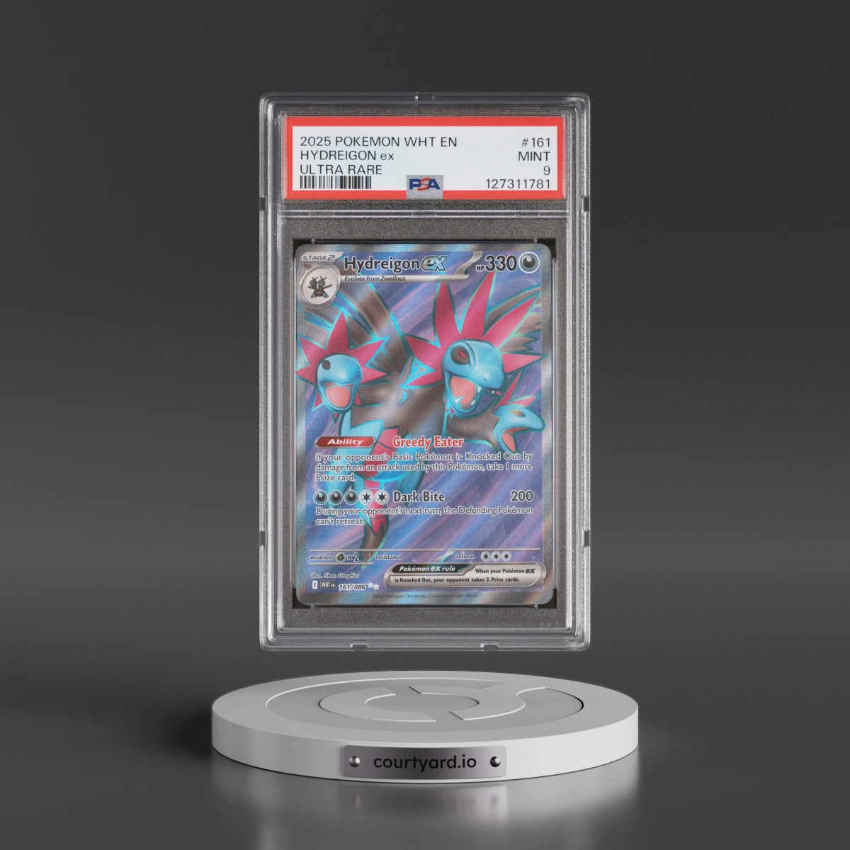 2025 Pokémon Wht EN-White Flare #161 Hydreigon EX - Holo Ultra Rare (PSA 9 MINT)