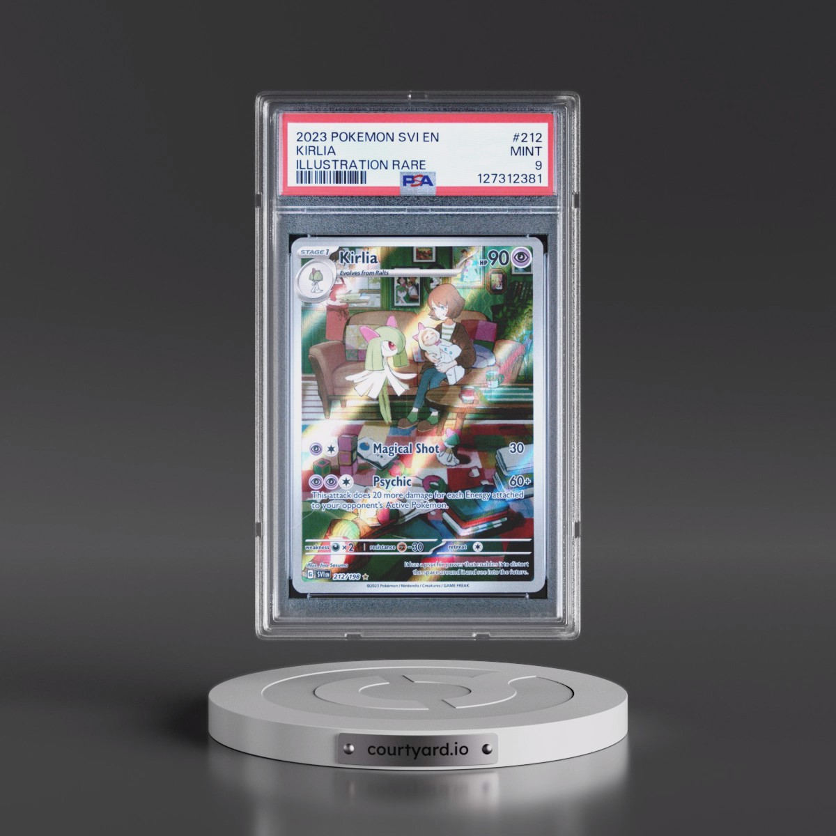 2023 Pokémon Svi EN-Scarlet & Violet #212 Kirlia - Illustration Rare (PSA 9 MINT)