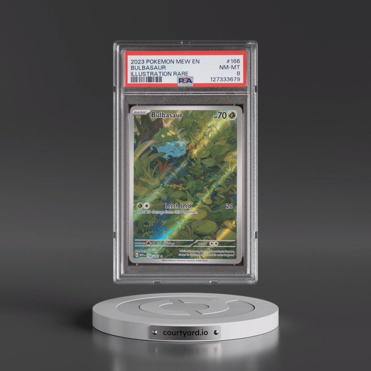 2023 Pokémon Mew EN-151 #166 Bulbasaur - Illustration Rare (PSA 8 NM-MT)
