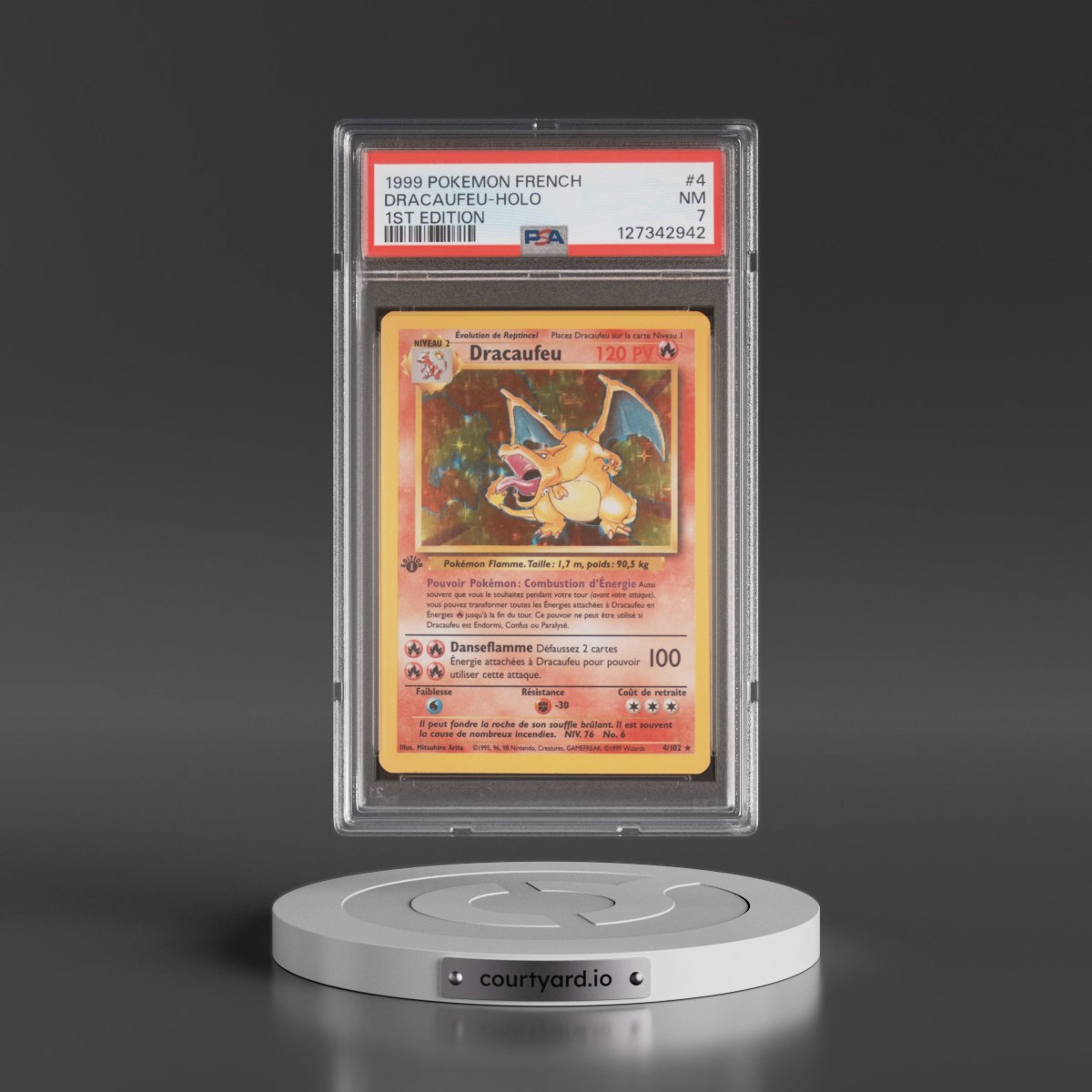 1999 Pokémon #4 Dracaufeu - 1st Edition Holo (PSA 7 NM)