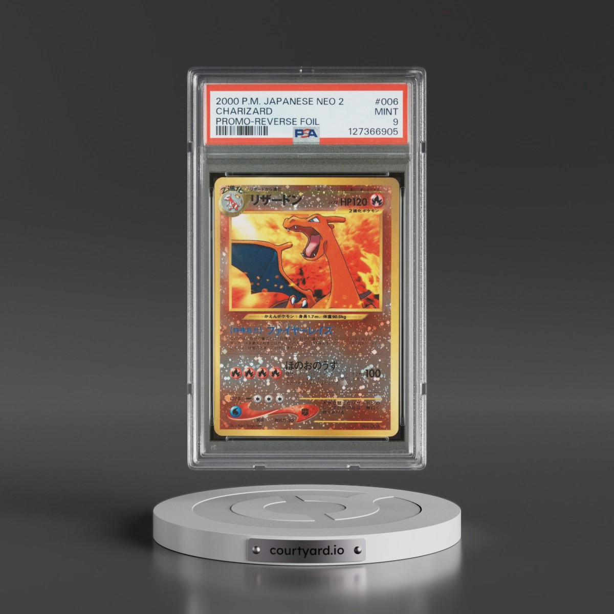 2000 Pokémon Neo 2 Promo #006 Charizard - Reverse Foil (PSA 9 MINT)
