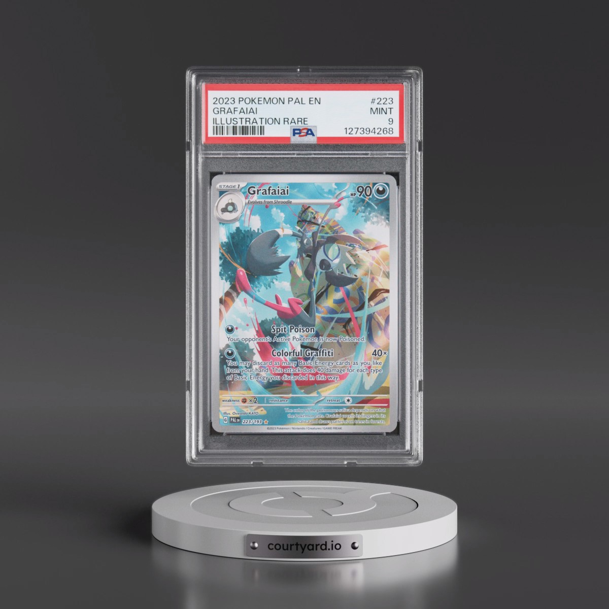 2023 Pokémon Pal EN-Paldea Evolved #223 Grafaiai - Illustration Rare (PSA 9 MINT)