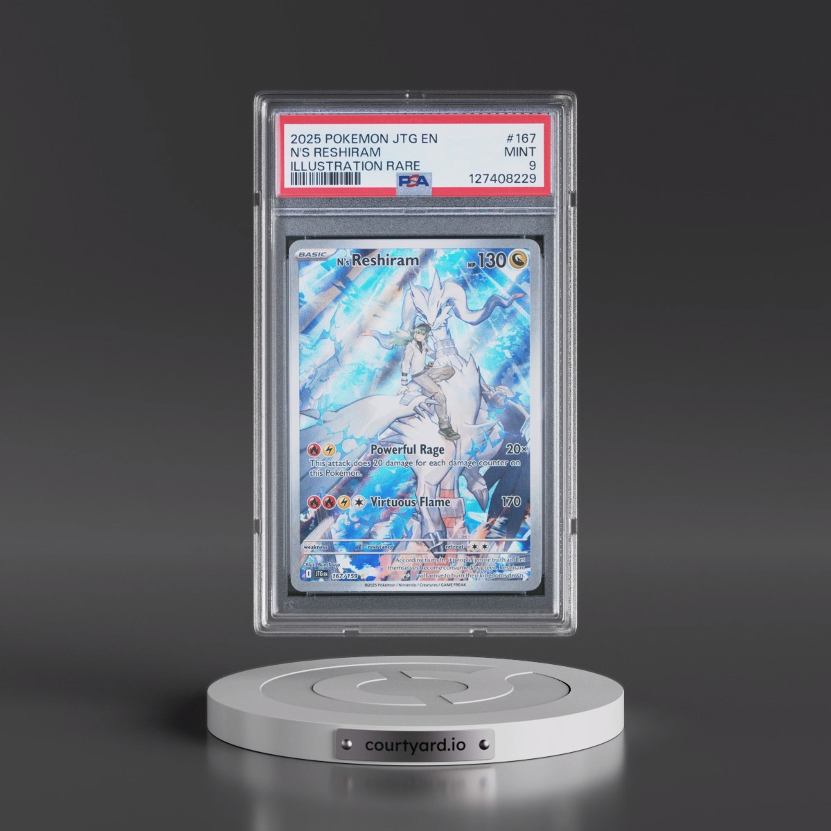 2025 Pokémon Jtg EN-Journey Together #167 N's Reshiram - Illustration Rare (PSA 9 MINT)