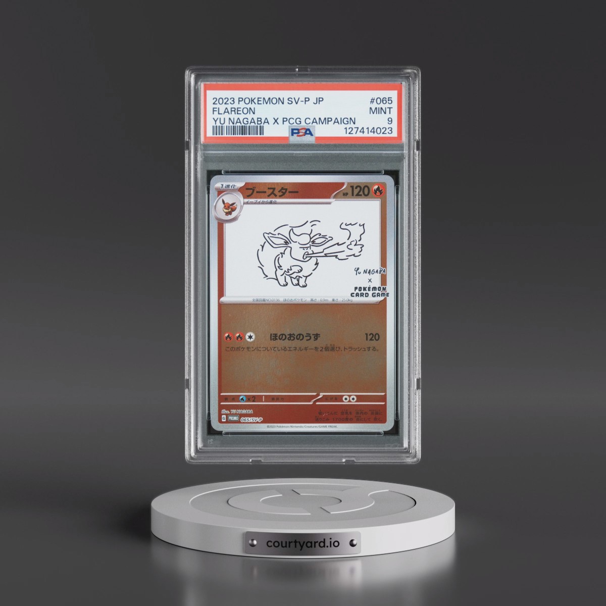 2023 Pokémon SV-P Promo #065 Flareon - YU Nagaba X Pokemon Card Game Campaign (PSA 9 MINT)