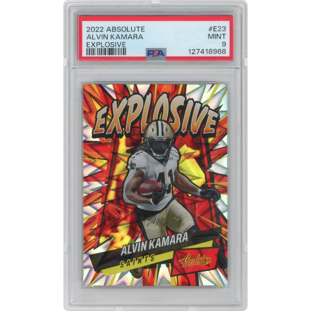 2022 Panini Absolute Explosive #E23 Alvin Kamara (PSA 9 MINT)