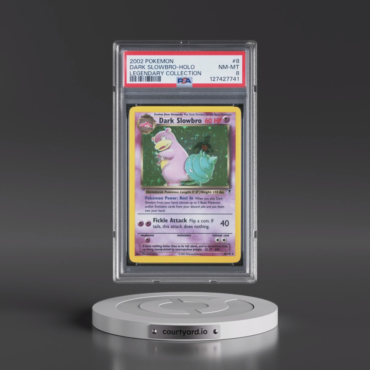 2002 Pokémon Legendary Collection #8 Dark Slowbro - Holo (PSA 8 NM-MT)