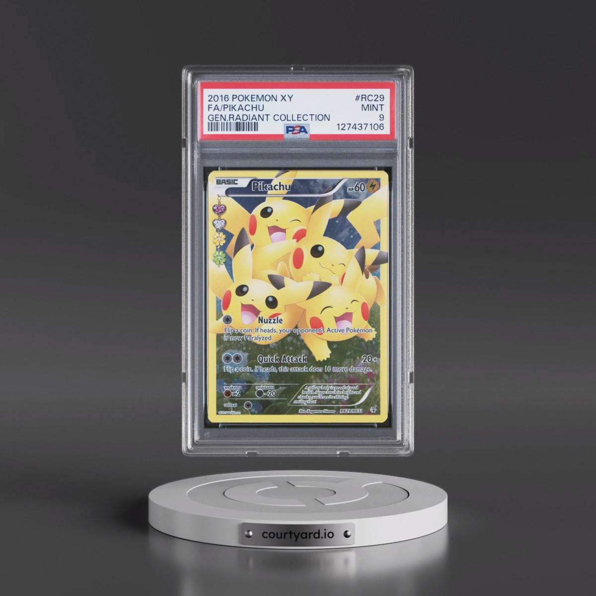 2016 Pokémon XY Generations Radiant Collection #RC29 Pikachu - Full Art (PSA 9 MINT)