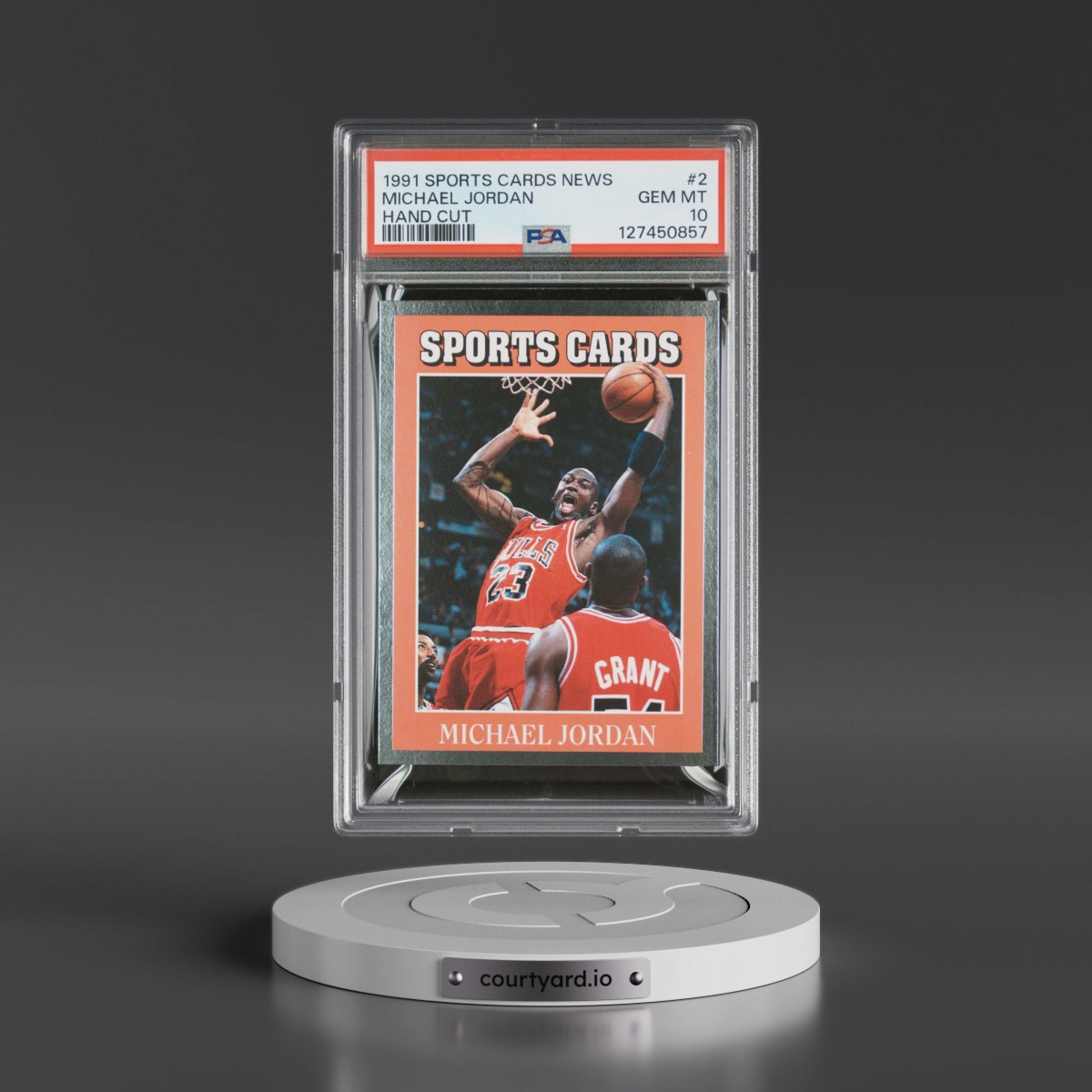 1991 Allan Kaye's Sports Cards News Magazine #2 Michael Jordan - Hand Cut (PSA 10 GEM MINT)