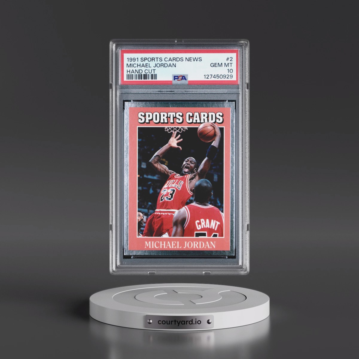 1991 Allan Kaye's Sports Cards News Magazine #2 Michael Jordan - Hand Cut (PSA 10 GEM MINT)