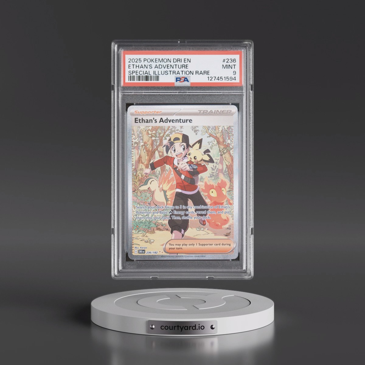 2025 Pokémon Dri EN-Destined Rivals #236 Ethan's Adventure - Special Illustration Rare (PSA 9 MINT)