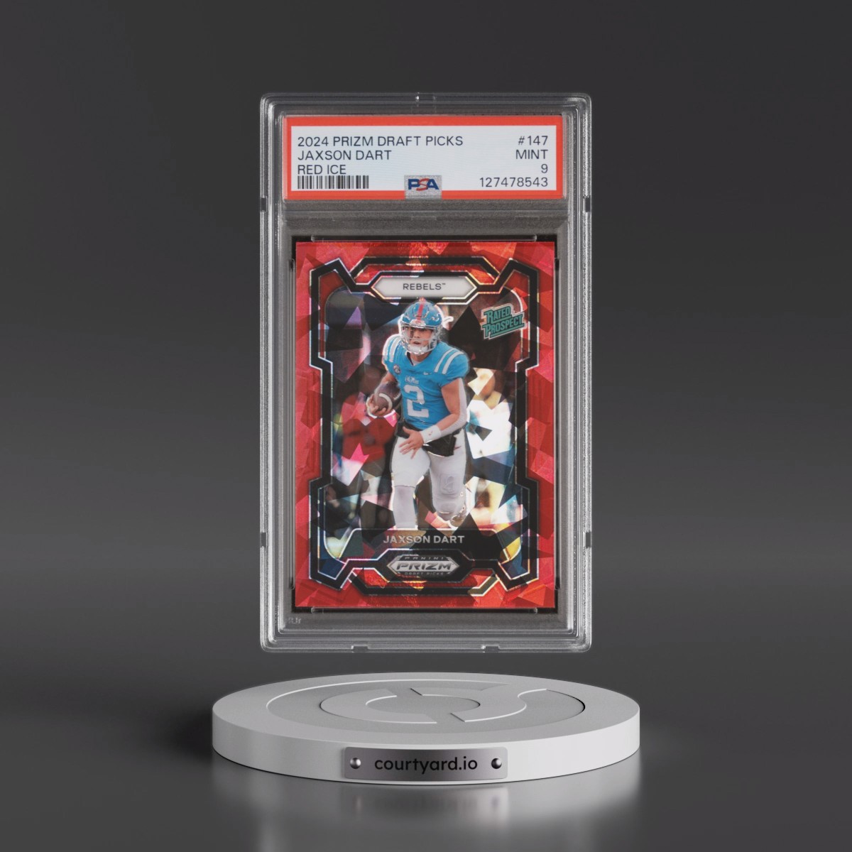 2024 Panini Prizm Draft Picks #147 Jaxson Dart - Red Ice (PSA 9 MINT)