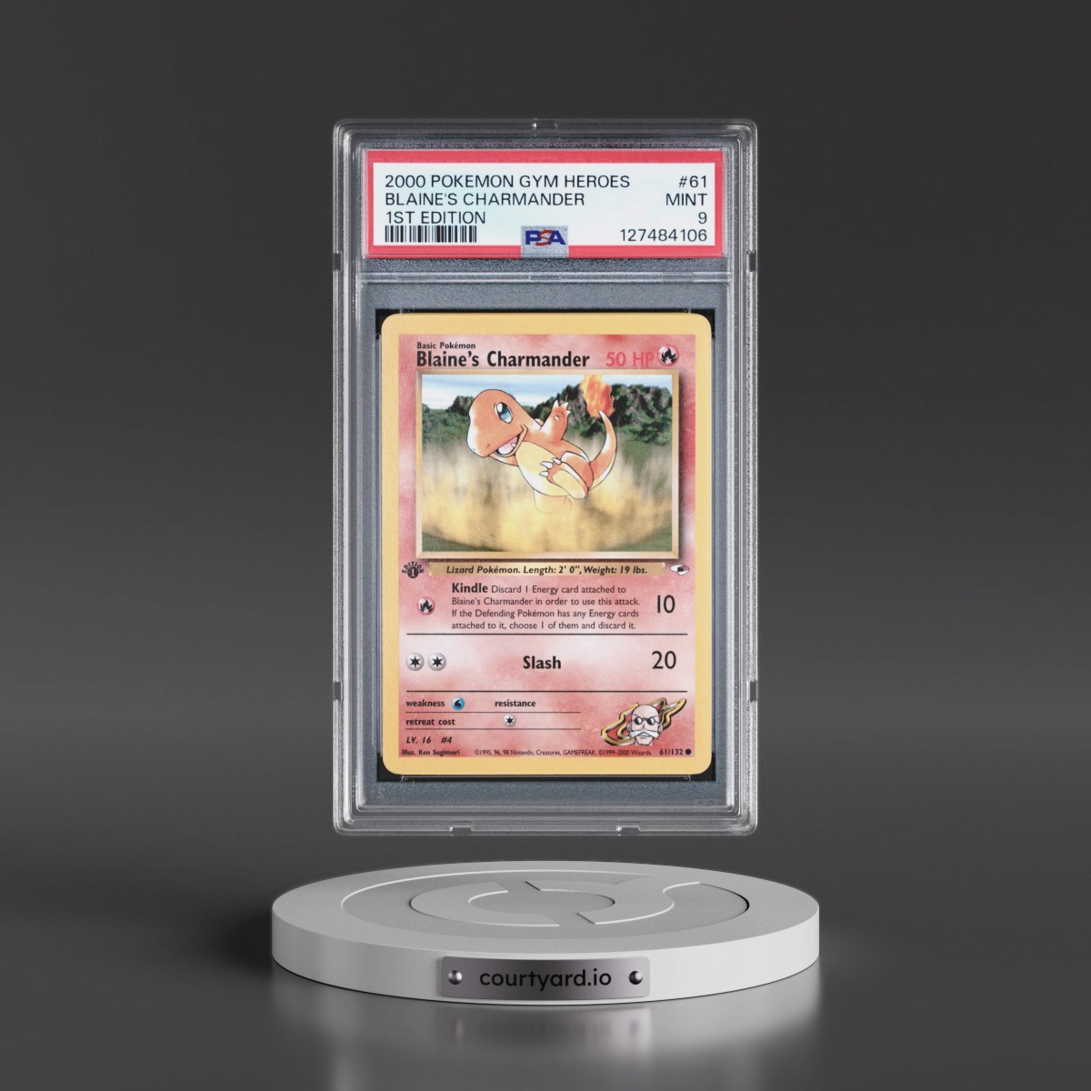 2000 Pokémon Gym Heroes #61 Blaine's Charmander - 1st Edition (PSA 9 MINT)
