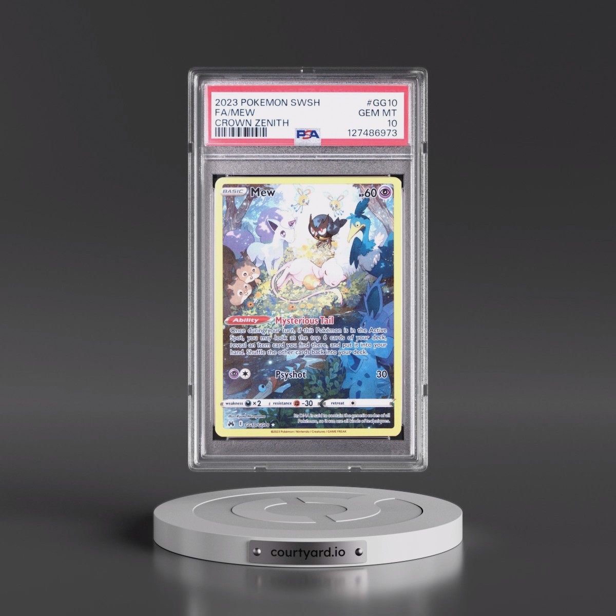 2023 Pokémon Sword and Shield Crown Zenith #GG10 Mew - Full Art (PSA 10 GEM MINT)