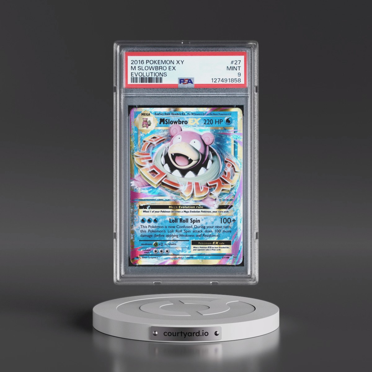 2016 Pokémon XY Evolutions #27 M Slowbro EX - Holo (PSA 9 MINT)