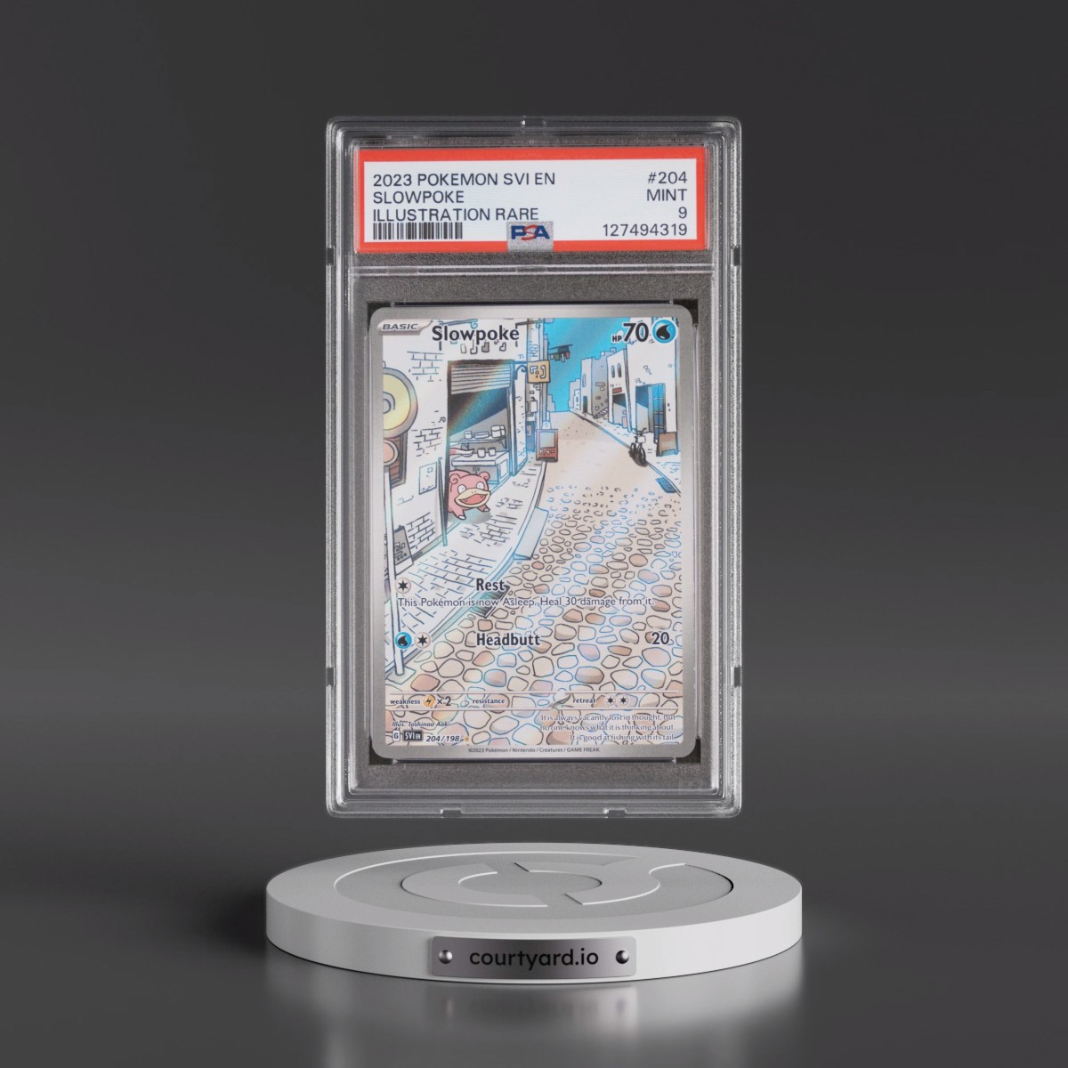 2023 Pokémon Svi EN-Scarlet & Violet #204 Slowpoke - Illustration Rare (PSA 9 MINT)