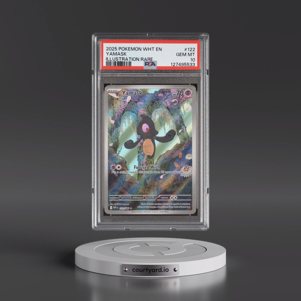2025 Pokémon Wht EN-White Flare #122 Yamask - Illustration Rare (PSA 10 GEM MINT)